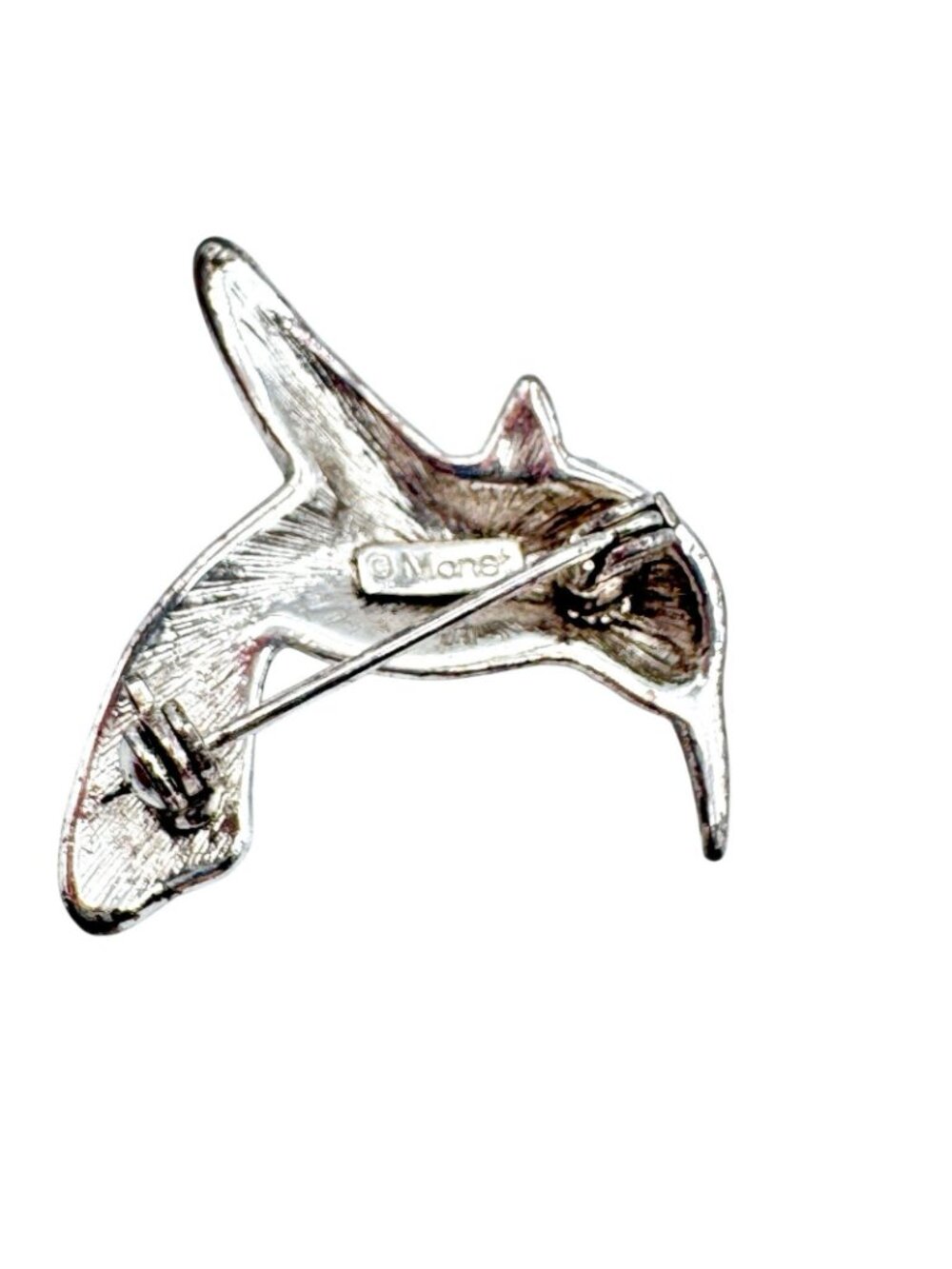 Monet Hummingbird Brooch Pin Silver Tone Pave Purple Blue Green Rhinestones 1" - Picture 2 of 16